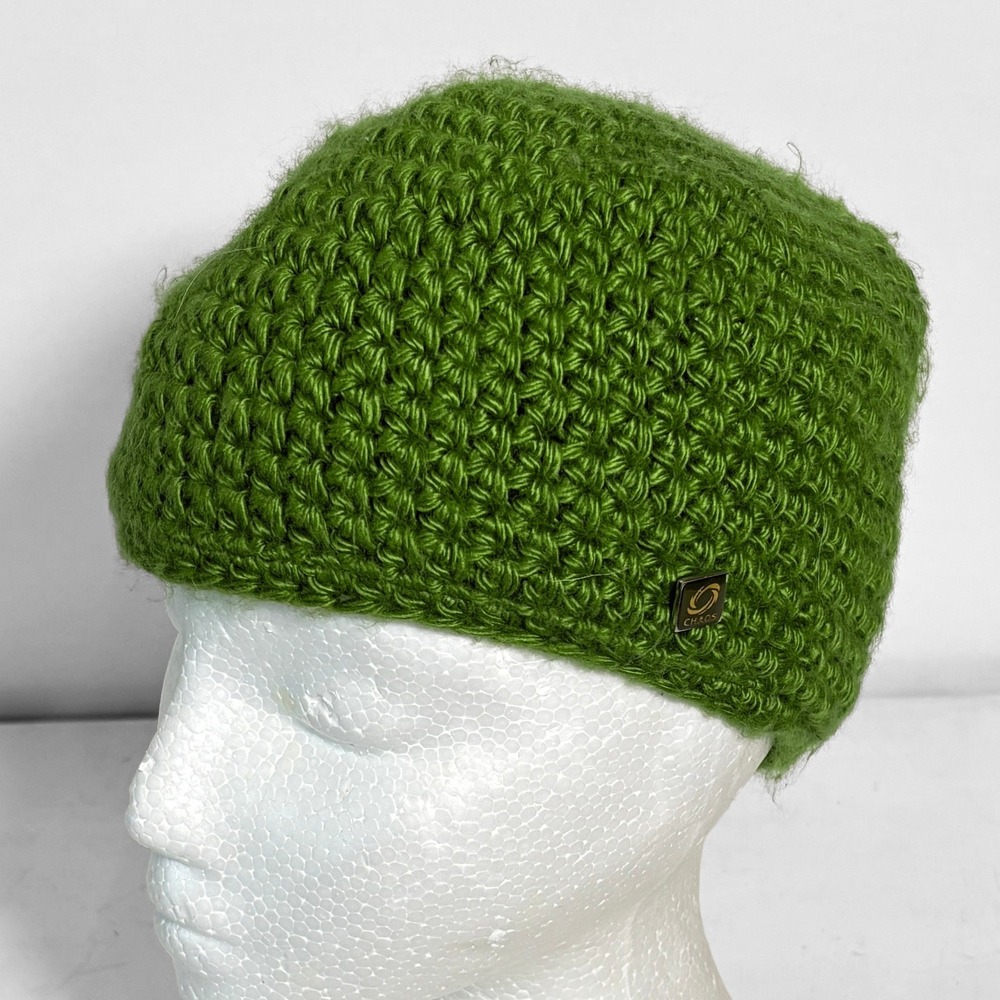 Chaos Green Crochet‎ Knit Fleece Lined Beanie Skull Cap Hat